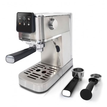 Rohnson R-98016 Αυτόματη Μηχανή Espresso 1350W Πίεσης 20bar για Cappuccino Ασημί